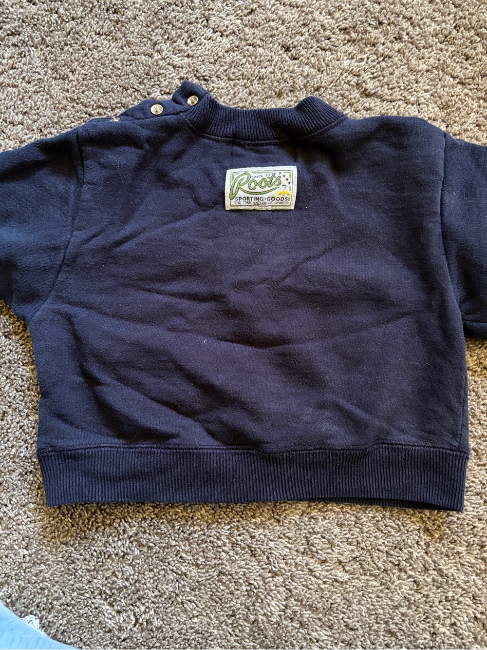 Roots Navy Crewneck Sweatshirt with Colorful Character Row - Picture 2 of 2